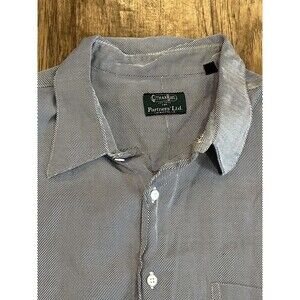 Gitman Bros Shirt Mens 17/35 Blue White Stripe Long Sleeve Button Up